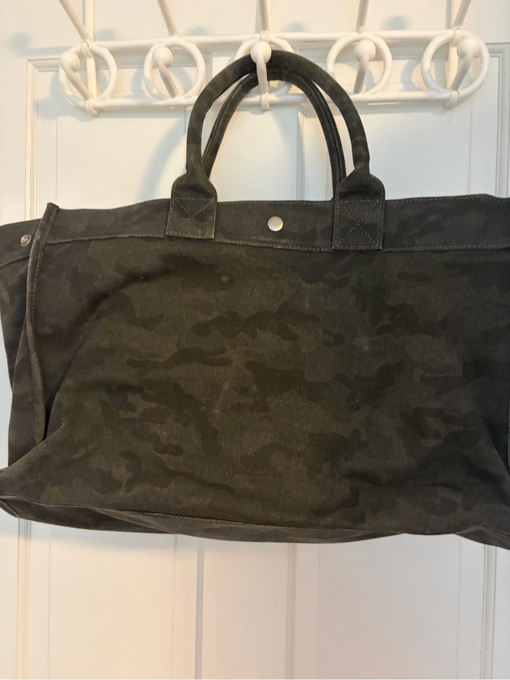 Quilted Koala Black Camouflage Canvas Weekender Bag